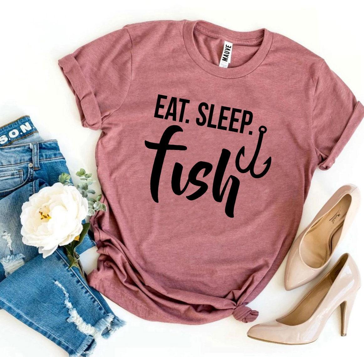 Eat Sleep Fish T-shirt Agate