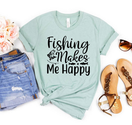 Fishing Makes Me Happy Shirt