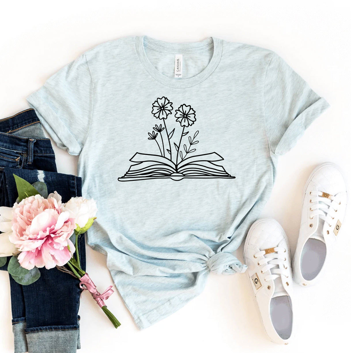 Floral Book T-shirt