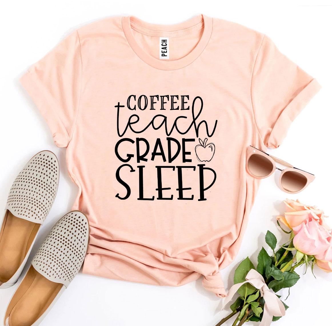 Coffee Teach Grade Sleep T-shirt Agate