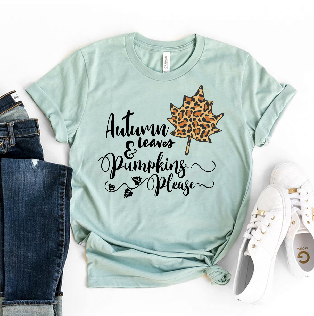 Autumn Leaves & Pumpkins Please T-shirt