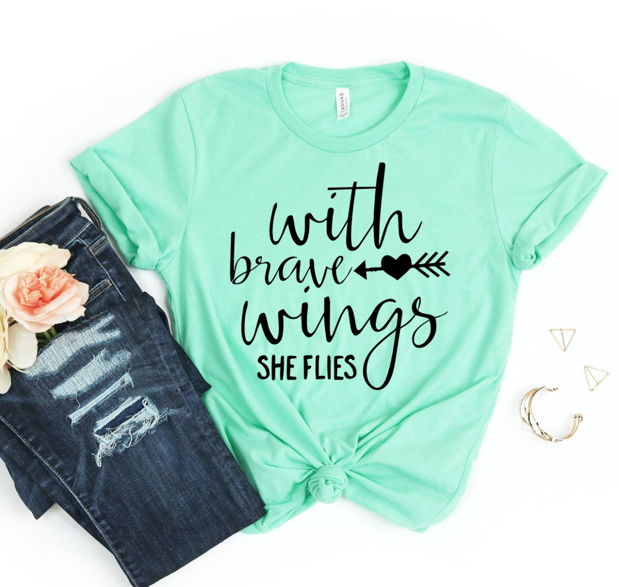 With Brave Wings She Flies T-shirt