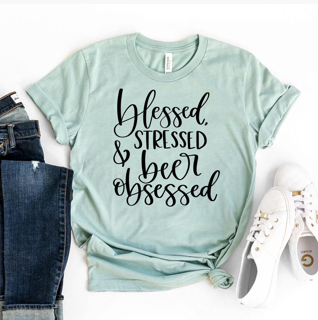 Blessed Stressed & Beer Obsessed T-shirt