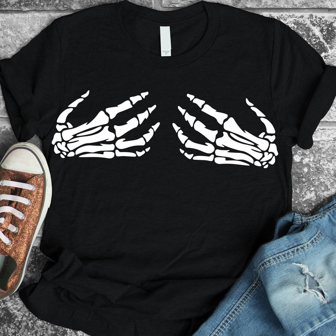 Skeleton Hand Halloween T-shirt - tshirtcrazed.com – T-Shirt Crazed