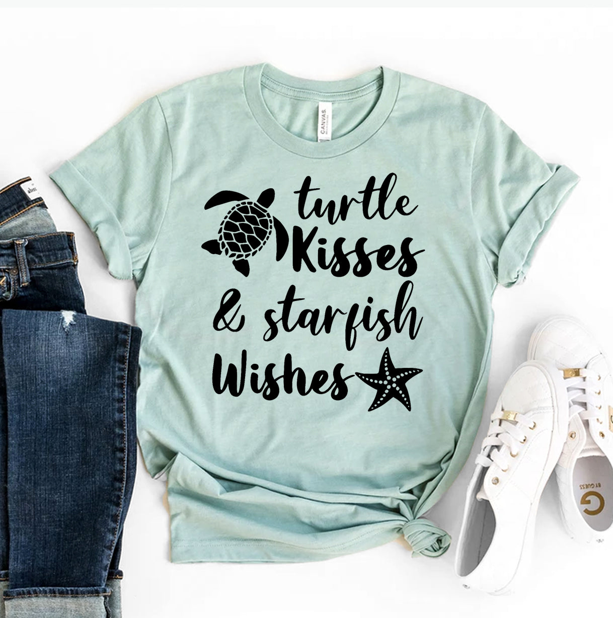 Turtle Kisses And Starfish Wishes T-shirt