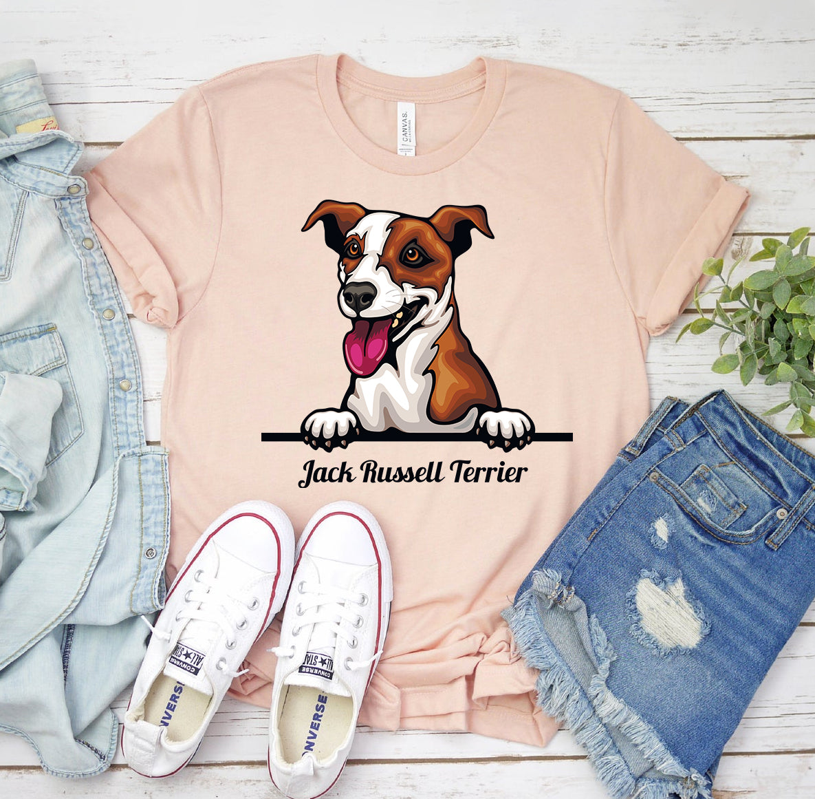 Peeking Jack Russell Terrier Dog T-shirt